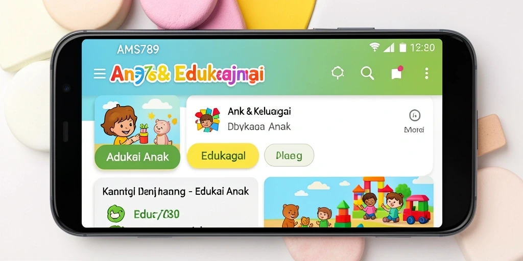 Tampilan antarmuka AMS789 yang menarik bagi anak-anak.