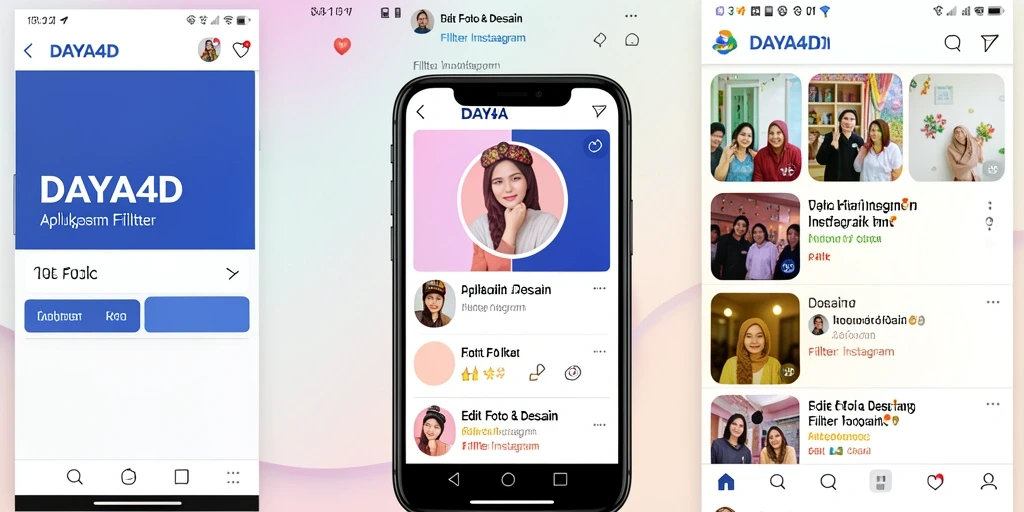 Tampilan antarmuka DAYA4D dengan filter Instagram yang menarik.