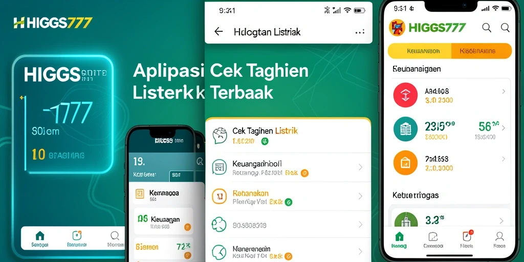Antarmuka HIGGS777 untuk cek tagihan listrik yang praktis.