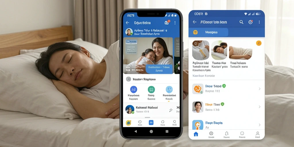 Antarmuka sederhana dan fungsional aplikasi ID678 untuk Tidur & Relaksasi.