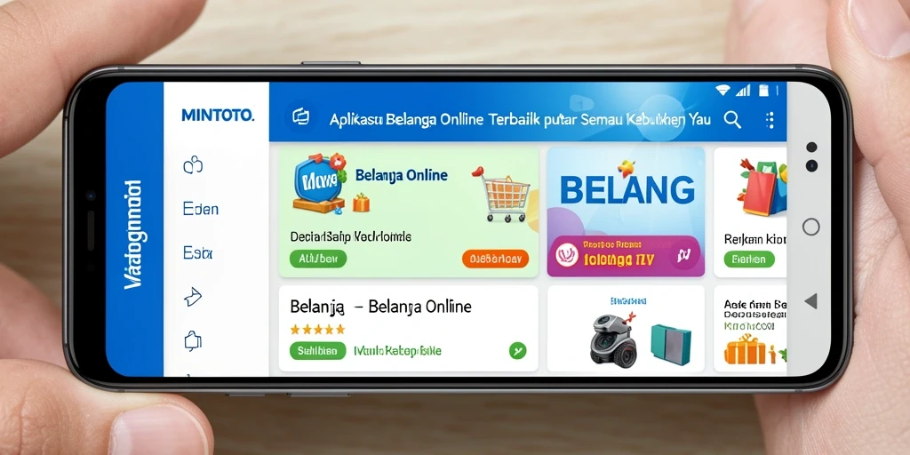 Antarmuka MINTOTO menampilkan berbagai pilihan produk Belanja Online.